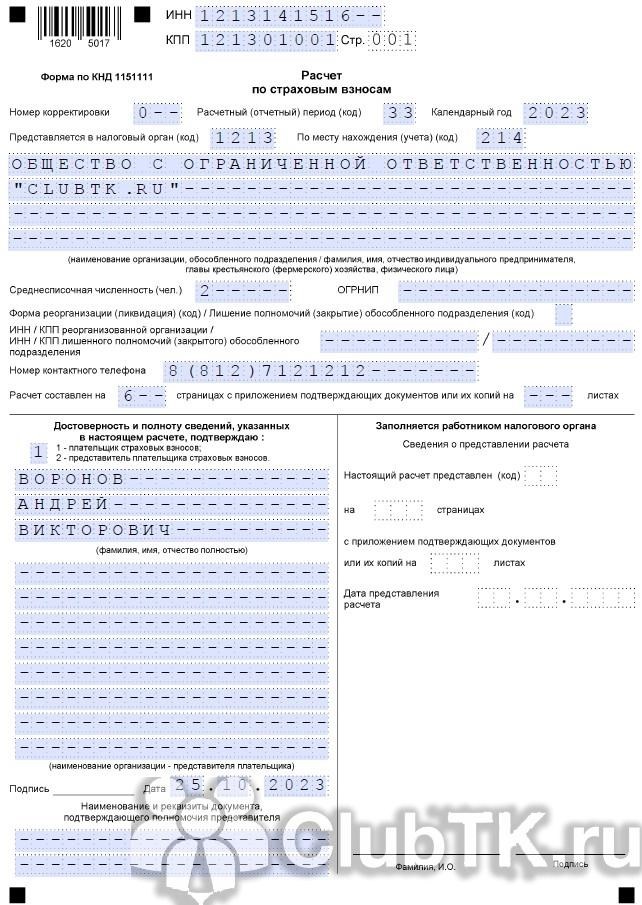 Как правильно заполнить РСВ